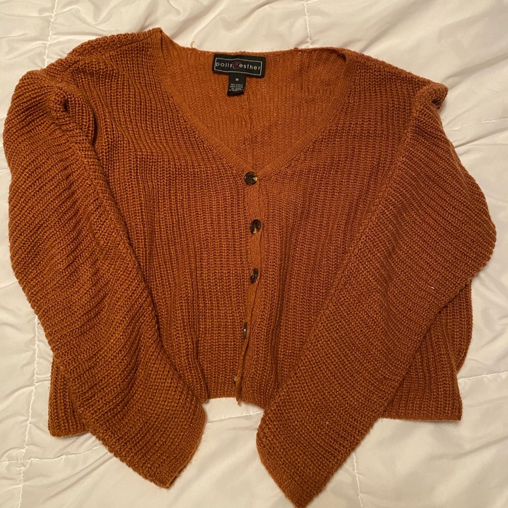 Oversized rusty button down sweater